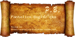 Pantelics Boglárka névjegykártya