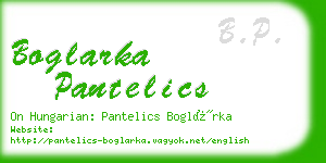 boglarka pantelics business card